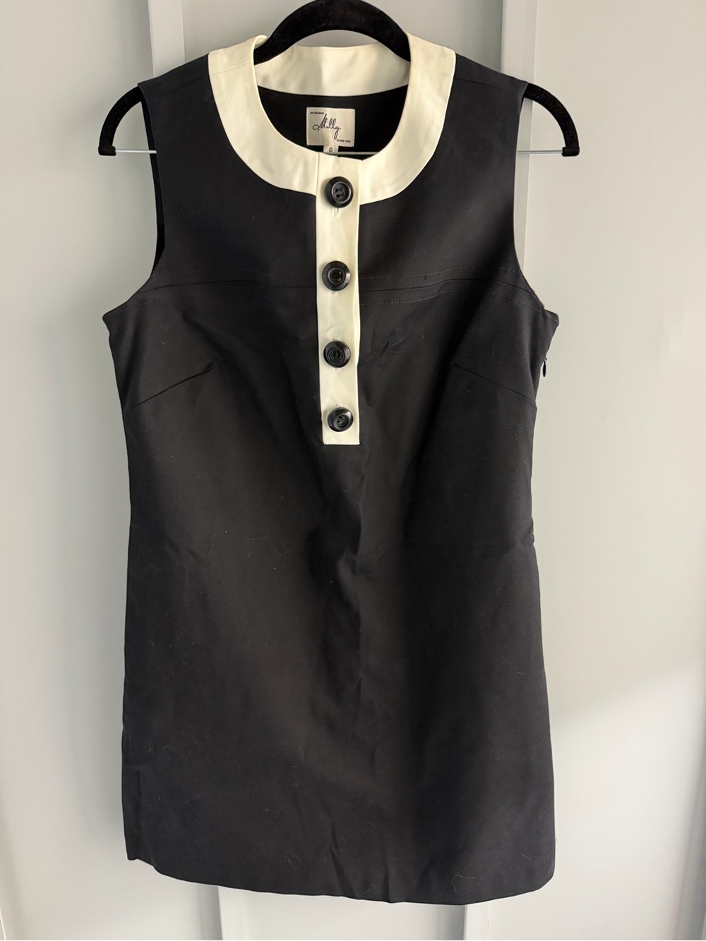 Milly New York NWT Black Cream Mod Mini Shift Dress 6 New